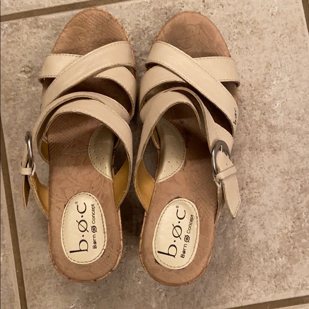 BOC brand leather backless sandals